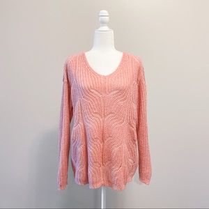 St John’s Bay Oversized Pink Fall Sweater Size M